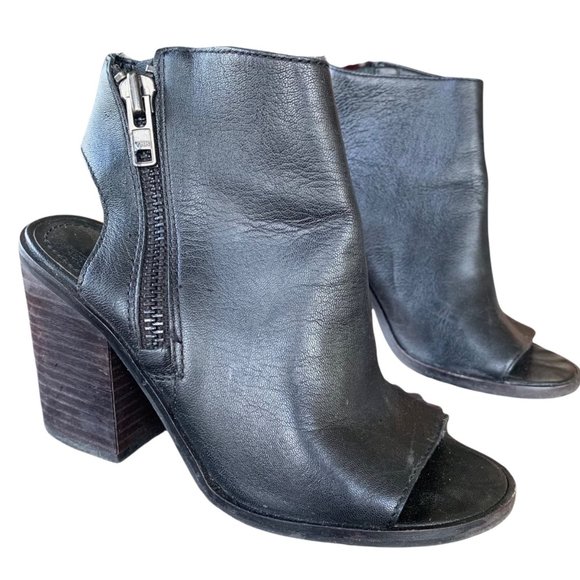 Steve Madden Leather Platform Open Toe Booties - Picture 5 of 8